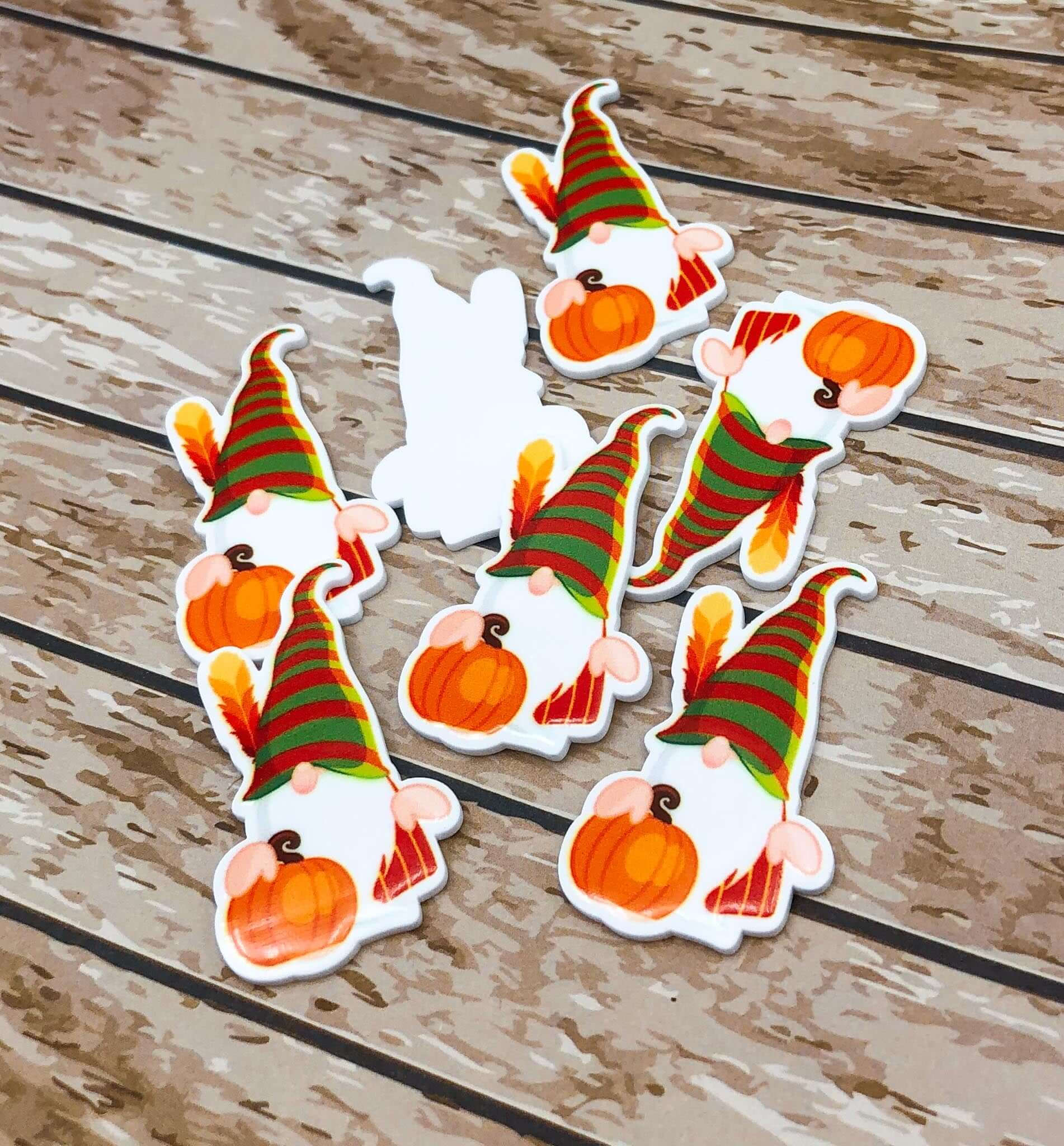 halloween spooky resin planar fb flatback gnome gonk darf gonks orange pumpkin feather green red autumn flatback uk cute kawaii craft supplies
