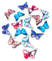 butterfly enamel silver tone metal charm uk cute kawaii charms butterflies
