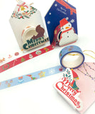 christmas boxed washi tape festive roll red blue snowman squirrel elf uk cute kawaii stationery 5m