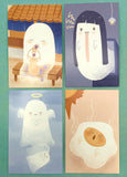 ghost mini lomo cards postcards card ghosts kawaii packs of 4 cute small postcard stationery uk angel demon devil