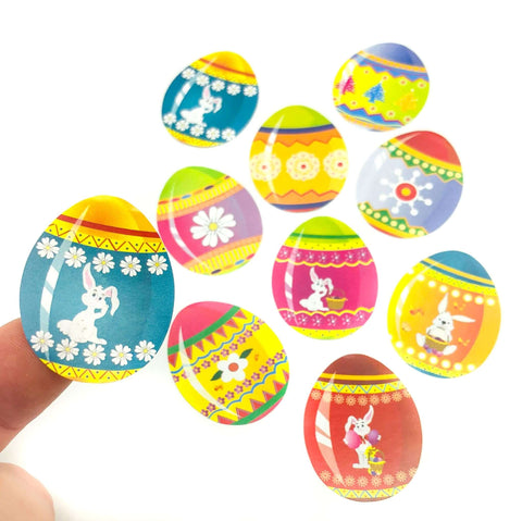 large easter egg eggs tall big stickers 38mm colourful uk cute kawaii stationery packaging supplies spring rabbit rabbits bunny
