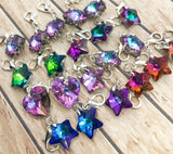 rainbow colour colours glass heart star snowflake planner charm clip uk cute kawaii planning charms clips stitch markers