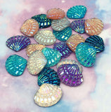 sparkly sea shell shells resin acrylic glitter fb flatback flat backs embellishment uk cute kawaii craft supplies AB bundle