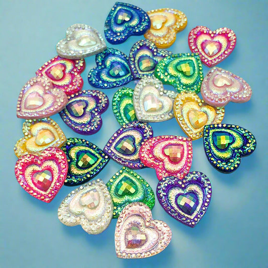 glitter heart hearts acrylic resin fb flatback flat backs embellishments large fb uk cute kawaii craft supplies