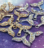 22mm silver or gold tone metal mermaid tail tails sparkly glitter rhinestone rhinestones charm charms uk cute kawaii craft supplies mermaids