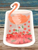 flamingo in jar of fruit cute teacup postcard post card cards uk kawaii stationery store pretty animal animals