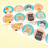 glossy large round cat sticker stickers 38mm glossy big cute kawaii stationery uk packaging seals black grey ginger white cats