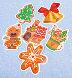 christmas laptop sticker stickers holo holographic laser lazer snowflake snowflakes glossy big large gift gifts uk cute kawaii santa snowman gingerbread house men reindeer bell car tree gnome pack packs set