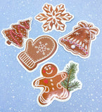 christmas laptop sticker stickers holo holographic laser lazer snowflake snowflakes glossy big large gift gifts uk cute kawaii santa snowman gingerbread house men reindeer bell car tree gnome pack packs set