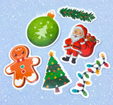 christmas laptop sticker stickers holo holographic laser lazer snowflake snowflakes glossy big large gift gifts uk cute kawaii santa snowman gingerbread house men reindeer bell car tree gnome pack packs set