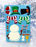 build your own make child child's kids sticker stickers activity sheet festive christmas snowman penguin santa claus tree gingerbread house man men elf reindeer rudolph uk cute kawaii gift gifts stocking fillers children's