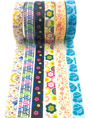 floral 8mm wide narrow washi tape tapes flowers retro spring stationery supplies uk kawaii cute