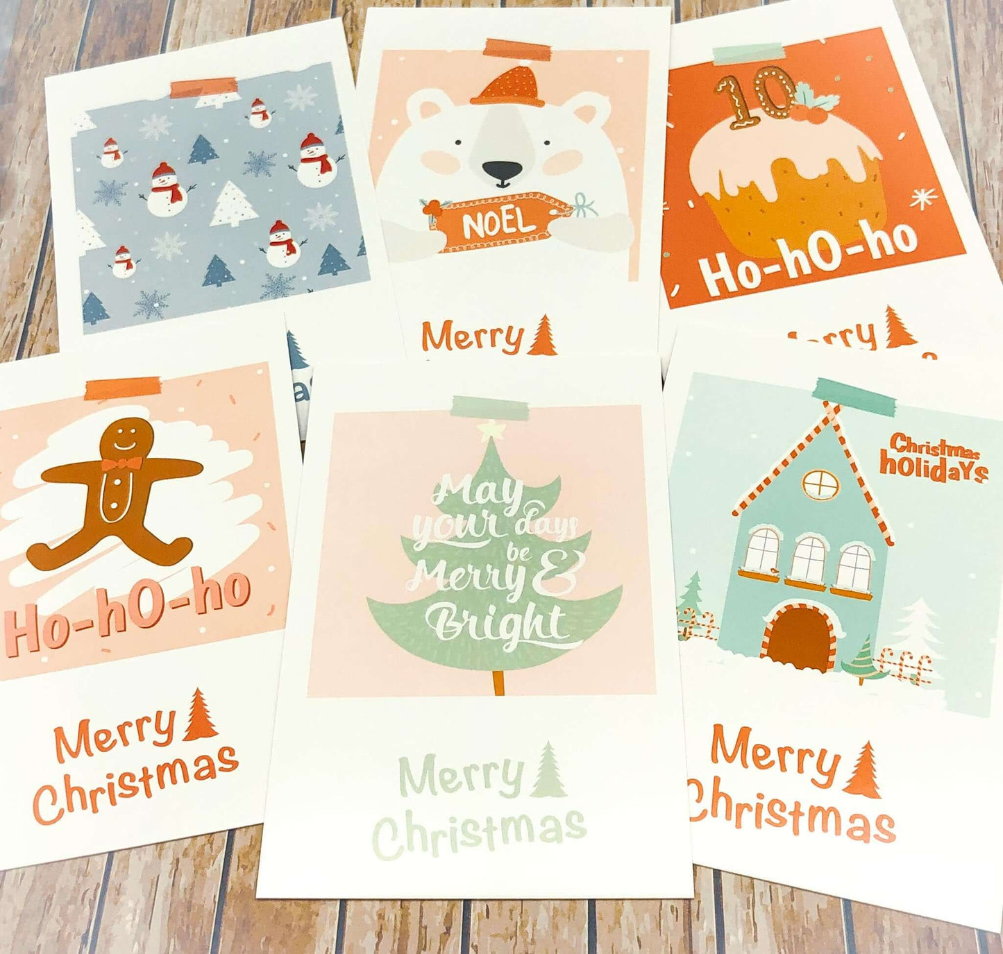 retro vintage style christmas postcard postcards post card cards uk cute kawaii stationery gifts bundle bundles fox snow globe tree bear