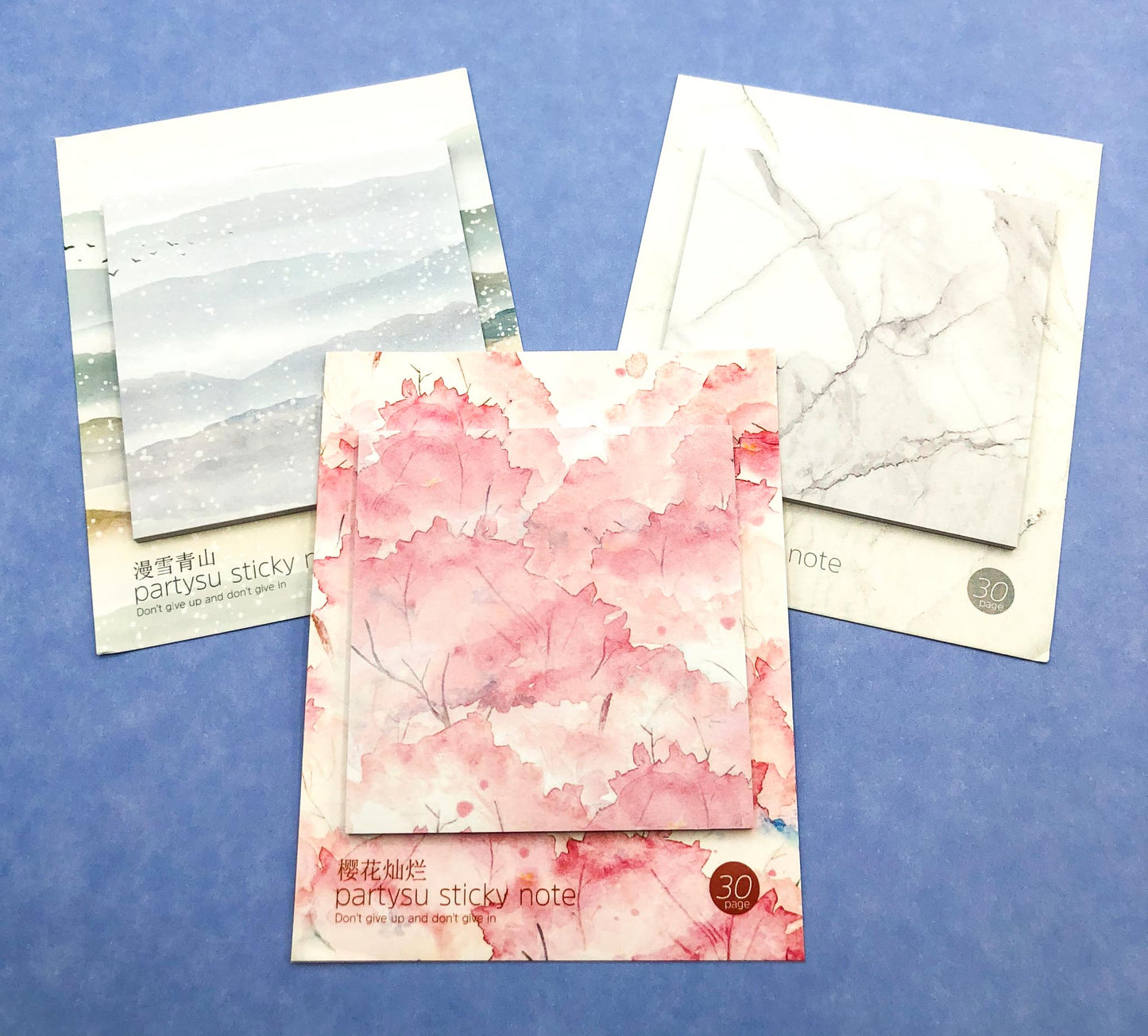 nature memo memos pad sticky notes note trees leaves pink granite stone waves ocean 30 uk cute kawaii stationery pads