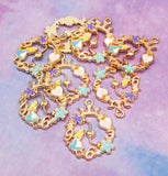 alice in wonderland hoop ornate gold tone charm pendant charms ring circle heart flower large pendants uk cute kawaii craft supplies