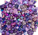 purple bead beads bundle of 40 lilac mauve glass acrylic plastic cute bundles uk craft supplies