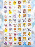 Kids Animals Round Stickers 25mm-Mixed Set 10/20