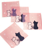 cello cellophane bags cute pink cats black and white cat with hearts kawaii packaging bag self seal uk