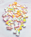cute kawaii unicorn unicorns cake candy rainbow pastel fb flatback flat back fbs magic wand star cloud pretty uk craft supplies embellishment resins resin