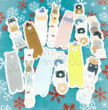 cute winter animal animals card bookmark bookmarks hamster cat cats bear polar bears bunny rabbit uk kawaii stationery