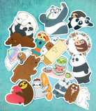 cute waterproof vinyl laptop sticker stickers large pvc plastic animals panda sloth sloths bear bears bundle uk kawaii stationery gifts