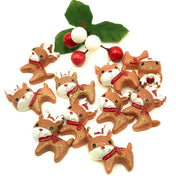reindeer baby deer rudolph resin fb flat back glitter christmas 