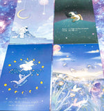 luminous postcard post card postcards space galaxy ocean dream magic magical glow in the dark glowing cards uk cute kawaii stationery bundle