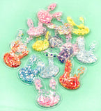 clear plastic bunny rabbit shaker embellishments bunnies shakers star sequins 38mm uk craft supplies easter rabbits