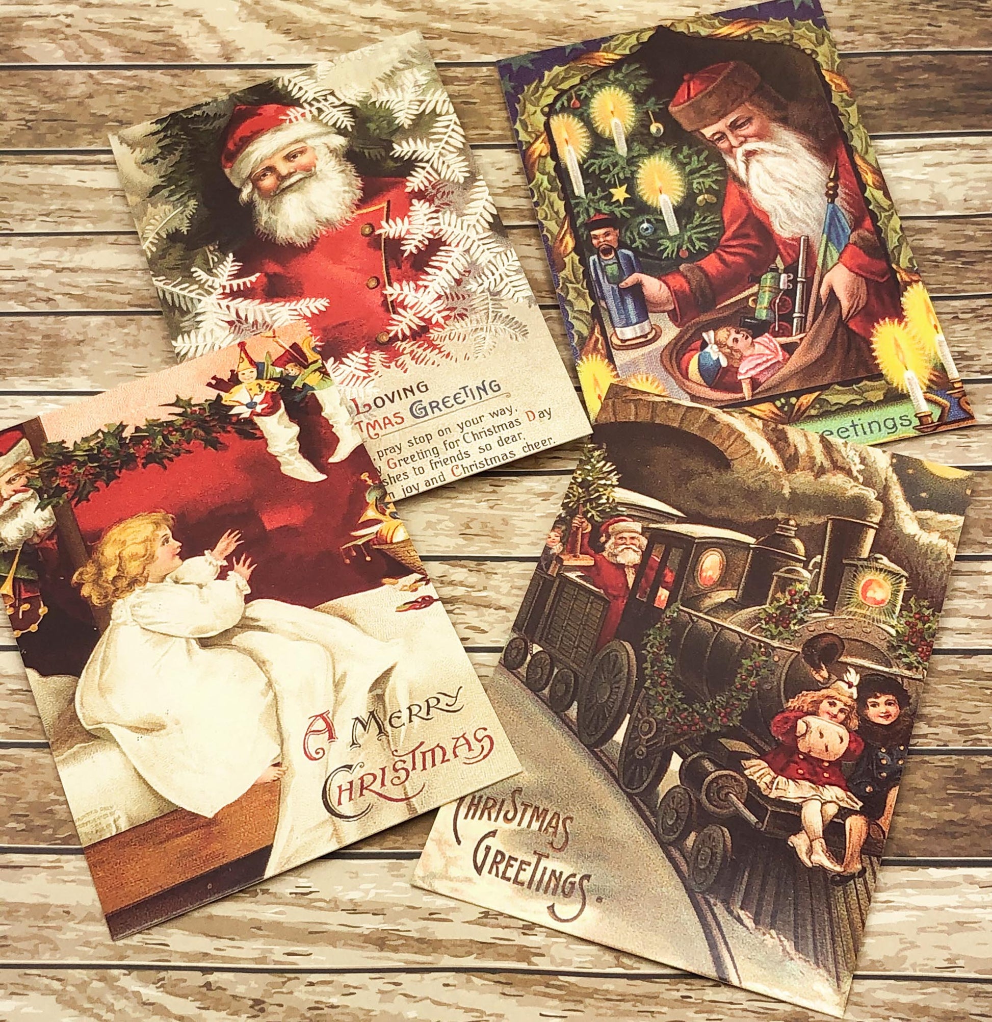 victorian style postcard christmas festive postcards vintage style father santa claus nostalgic uk cute kawaii stationery gifts bundle bundles post card