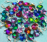 Rainbow Glass Planner Charm- Snowflake Heart or Star #P31