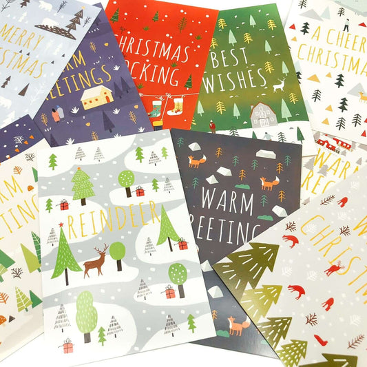 scandi nordic postcard post card cards postcards festive christmas bundle uk cute kawaii stationery style