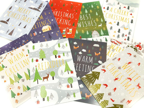 scandi nordic postcard post card cards postcards festive christmas bundle uk cute kawaii stationery style