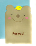 Kawaii Animal Mini Greetings Card & Envelope hun