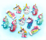glitter resin flat back unicorn unicorns seahorse sweet crab crabs kawaii cute fbs flatbacks uk craft supplies embellishment