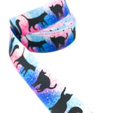 black cat silhouette cats ombre ribbon grosgrain 22mm wide ribbons cute craft supplies uk kawaii crafts