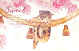 cat postcard postcards post card cards cute sweet kawaii stationery uk floral flower flowers