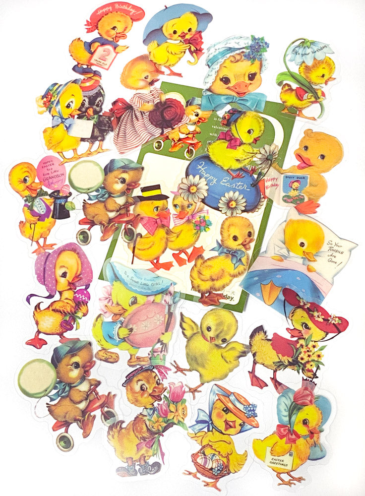 ducks duckings spring springtime pet clear plastic sticker sticker flakes pack of 40 20 large clear easter yellow cute kawaii stationery uk