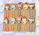 cute kawaii penguin penguins planner paper clip clips fun gift gifts stocking filler uk cute kawaii stationery happy feet colourful hat scarf cosy santa turquoise blue green yellow baby babies