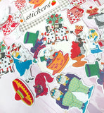 alice in wonderland kawaii cute sticker flake flakes pack packs uk stationery queen white rabbit flamingo cards cheshire cat mad hatter bright colourful teacup 21 tweedledum tweedledee