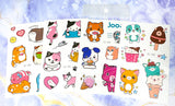 kawaii cat temporary tattoo tattoos cats cute uk gift gifts kids pretty kitty kittens cartoon funny ice cream sweets bright sheet pack party fillers space planet magic