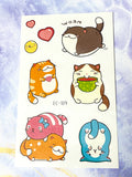 kawaii cat temporary tattoo tattoos cats cute uk gift gifts kids pretty kitty kittens cartoon funny ice cream sweets bright sheet pack party fillers space planet magic