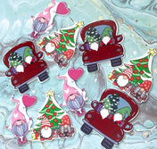 gnome gnomes gonk gonks festive christmas car cars red pink balloon winter red green cute kawaii flatback flat back fb fbs planar planars craft supplies uk