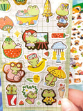 flat sticker stickers pack panda red pandas frog frogs cute kawaii stationery uk gold foil foiled clear plastic sheet planning planner addict sticker