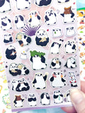 flat sticker stickers pack panda red pandas frog frogs cute kawaii stationery uk gold foil foiled clear plastic sheet planning planner addict sticker