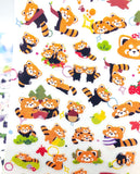 flat sticker stickers pack panda red pandas frog frogs cute kawaii stationery uk gold foil foiled clear plastic sheet planning planner addict sticker