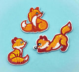 cute fox foxes iron on applique fabric patch patches appliques uk cute kawaii craft supplies