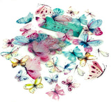 Colourful Butterflies Pack of 40 Clear Stickers- Pink & Blue