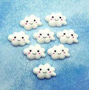 happy smiling cloud clouds resin fb flatback flat back backs uk cute kawaii embellishment craft supplies