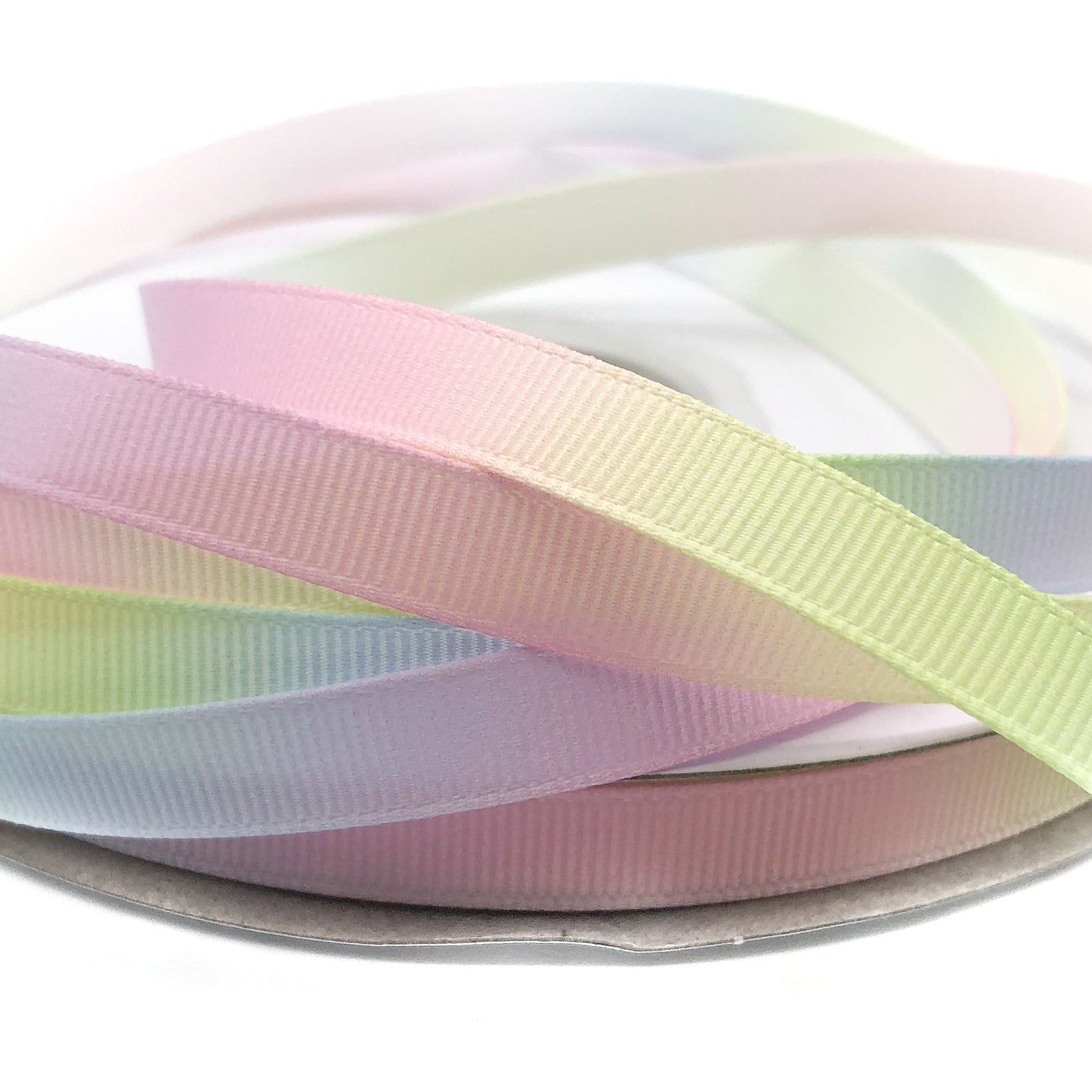 narrow 10mm pastel rainbow ombre grosgrain ribbon one yard