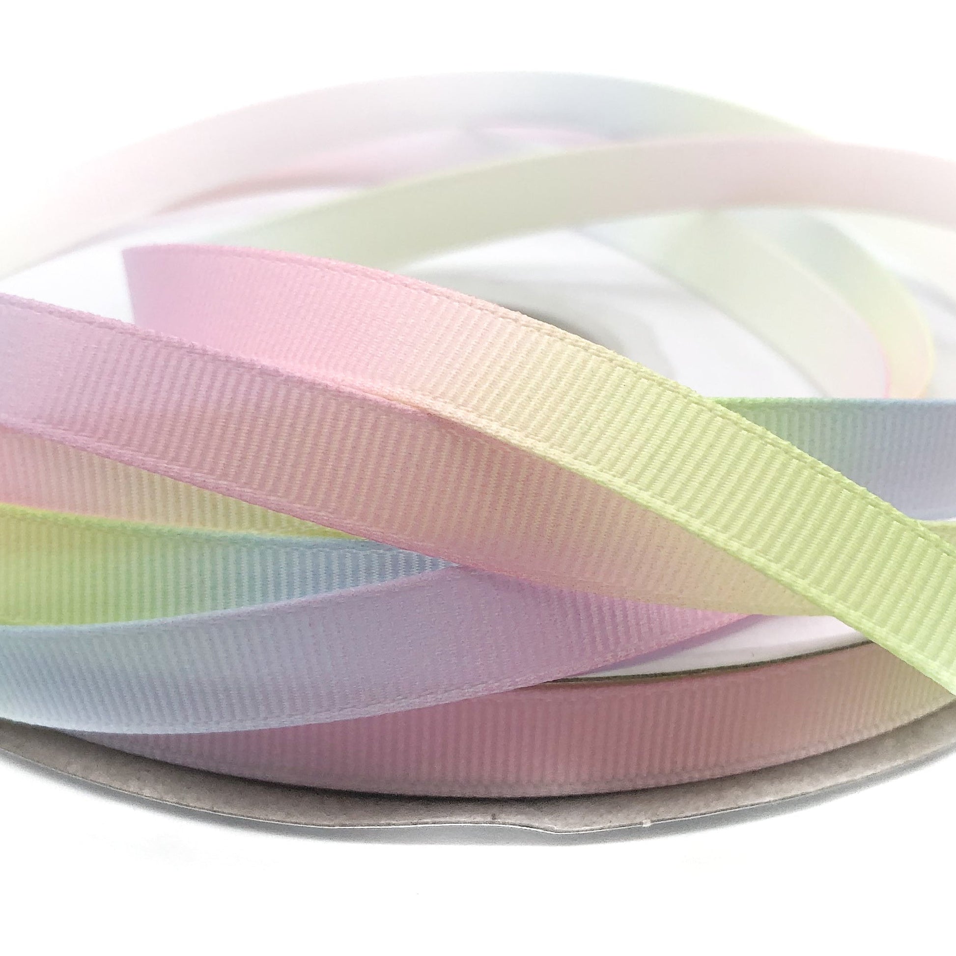 narrow 10mm pastel rainbow ombre grosgrain ribbon one yard